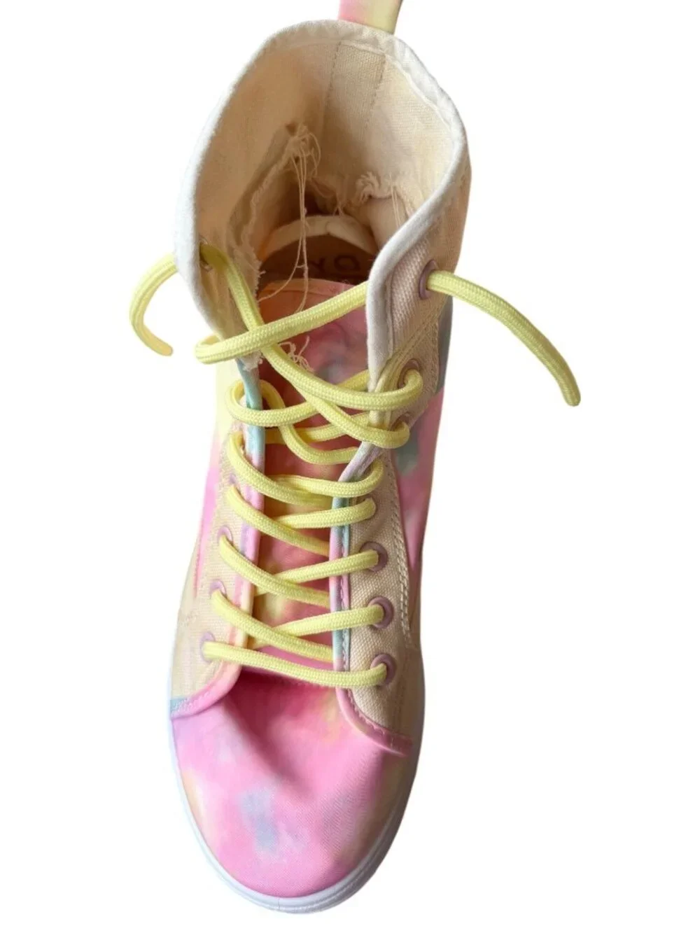 Yoki Tie-Dye High-Top Platform Pastel Colored Canvas Sneakers Women's Size 10